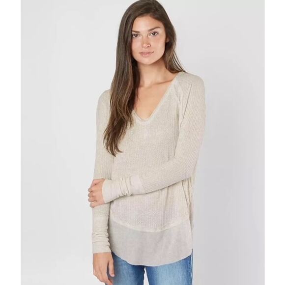 We The Free Tops - We The Free Catalina Thermal Top Color: Oatmeal Heather SIze: Medium
